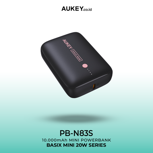 AUKEY Powerbank 10000mah PB-N83S Black USB C 22.5W PD 3.0 Slim