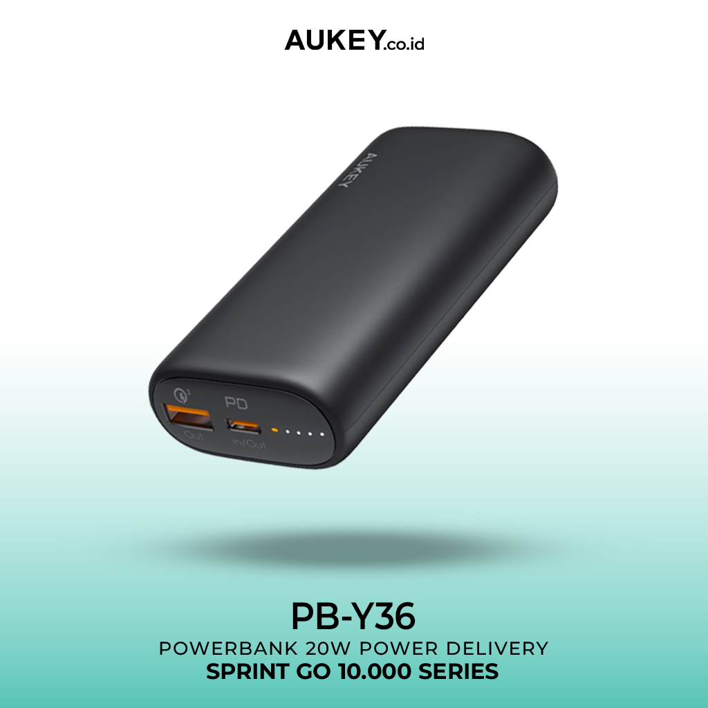 AUKEY Powerbank 10000mAh PB-Y36-BK USB C 20W PD 3.0 Slim
