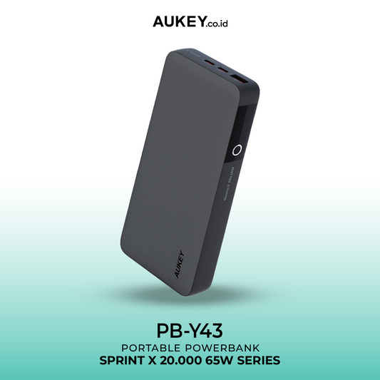AUKEY Powerbank 20000mah PB-Y43-GY USB C 65W PD 3.0 Slim