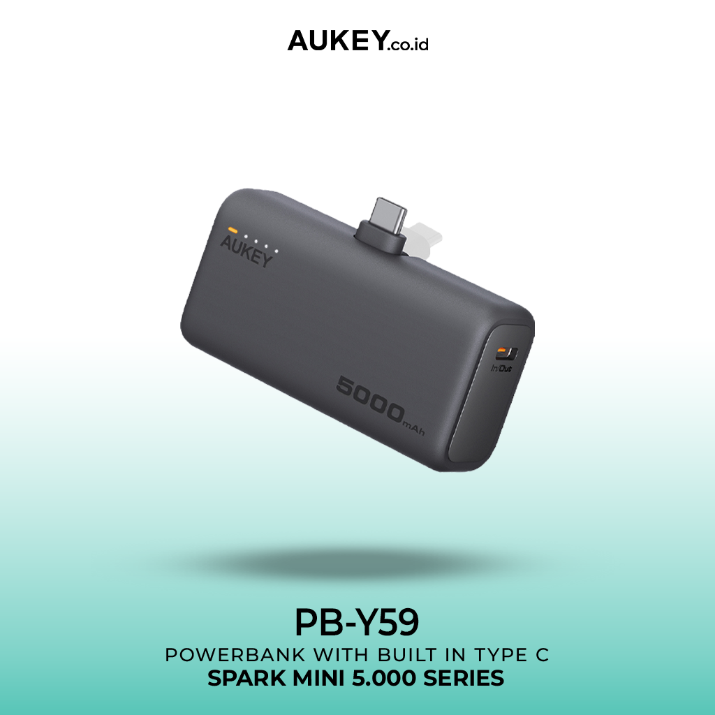 Powerbank AUKEY 5000mAh 22.5W Dilengkapi Konektor Tipe C Pengisian Cepat Spark Mini PB-Y59