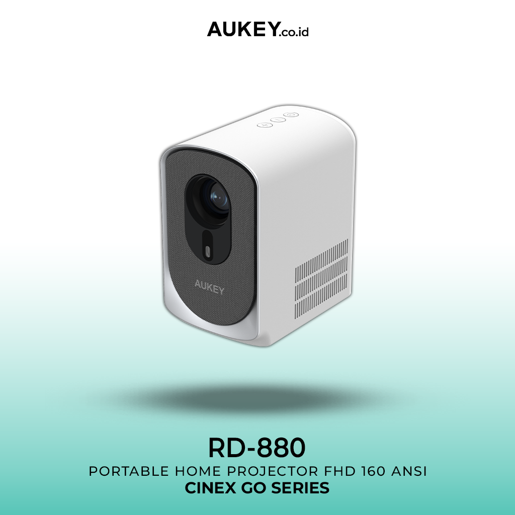 AUKEY Mini Portable Home Projector 160 Ansi Lumens Audio Jack Bluetooth HDMI RD-880