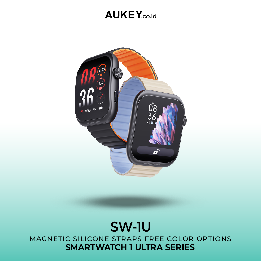AUKEY SmartWatch 1 Ultra 1'96" Amoled Display IP67 Waterproof With 2 Sided Magnetic Stripe SW-1U