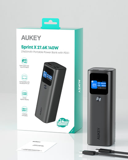 Powerbank AUKEY 26800mAh PB-Y45-GY USB C 140W SUPER PD 3.1 PPS